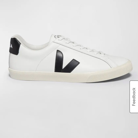 Veja Esplar Leather Sneakers in White and Black - Picture 7 of 12